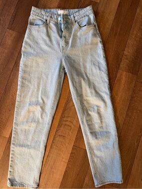 H&M Light Wash High-Rise Straight Jeans